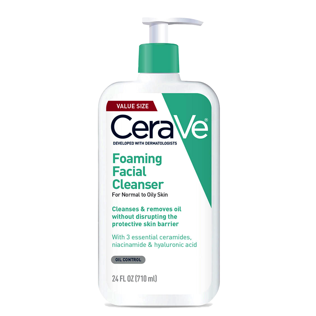 CeraVe Foaming Facial Cleanser For Normal To Oily Skin, 24 FL Oz (710ml)