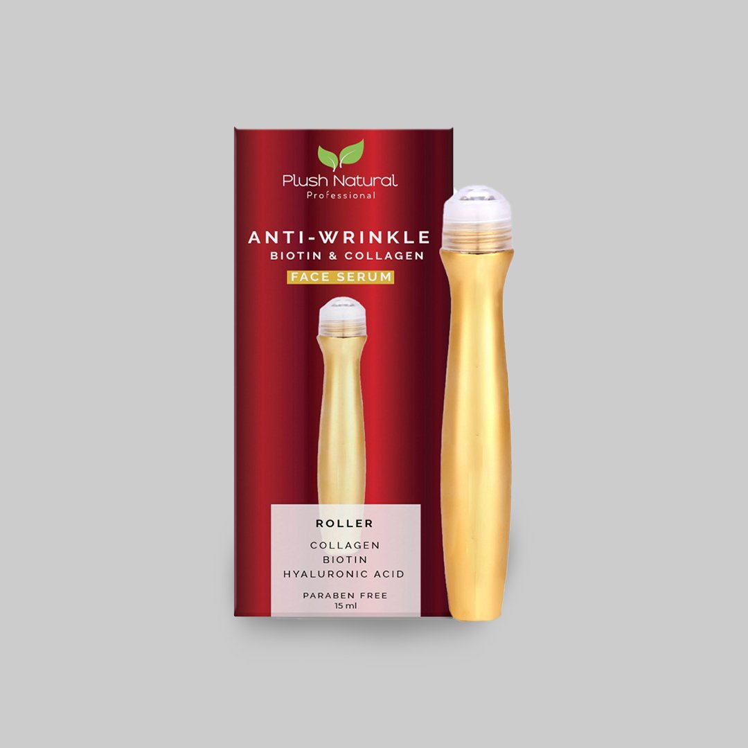 Plush-Natural Anti-Wrinkle Biotin & Collagen Face Serum Roller