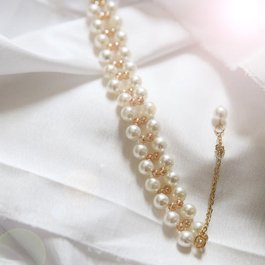 Pearl Gold-Toned Wraparound Bracelet