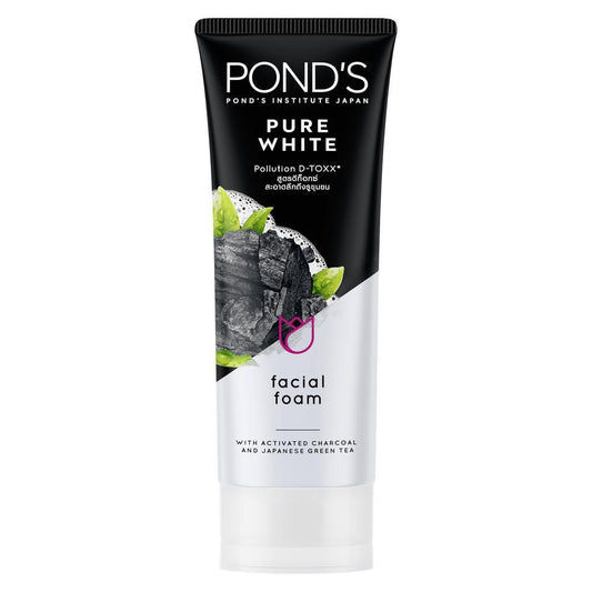 Pond's Pure White Facial Foam With Activated Charcoal & Japanese Green Tea 100g