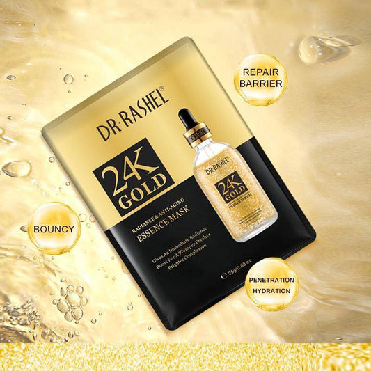 24K Gold Radiance & Anti-Aging Essence Mask Pack Of 5