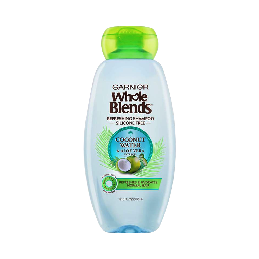 Garnier Whole Blends Refreshing Shampoo, Silicone Free, Coconut Water & Aloe Vera Extracts, 12.5 FL.OZ (370ml)